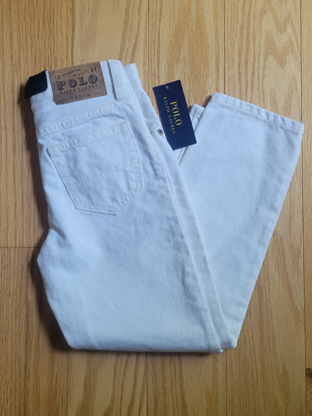 NWT Polo by Ralph Lauren White Slim Fit Girls Jeans, Size 5